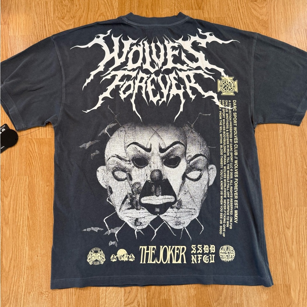 Darc Sport Wolves Forever “The Joker” Oversized Tee | Medium | NWT Sold Out RARE